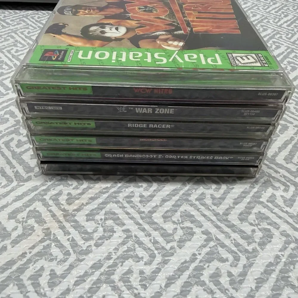 Sony PlayStation 1 PS1 Console SCPH-7501 Bundle Lot 6 Games Power Cord TESTED
